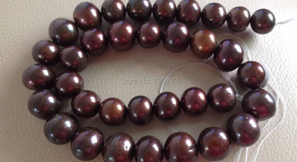 

xiuli 000219 AA+ 12-14mm Brown Chocolate Off-Round Freshwater Pearls Loose Beads