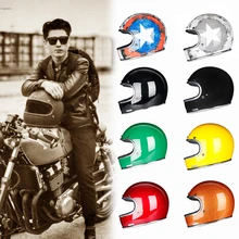 In fibra di vetro Pieno Viso Casco Del Motociclo Retro Classic Vintage Style Casco, Chopper, Cafe Racer, Crusier, moto da strada, DOT approvato
