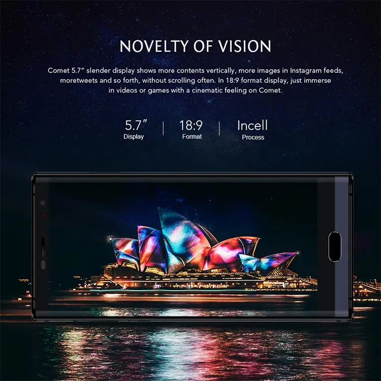 MAZE COMET 4GB RAM 64GB ROM MTK6750T 1.5GHz Octa Core 5.7 Inch 2.5D Corning Gorilla Glass HD+ Screen Android 7.0 4G LTE Smartphone