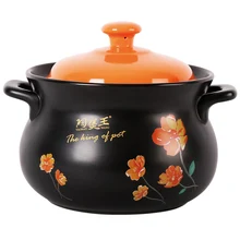 3л эмалированный керамический суп Pos цветная крышка кастрюля Cocotte Ceramique тушение керамический горшок для приготовления пищи