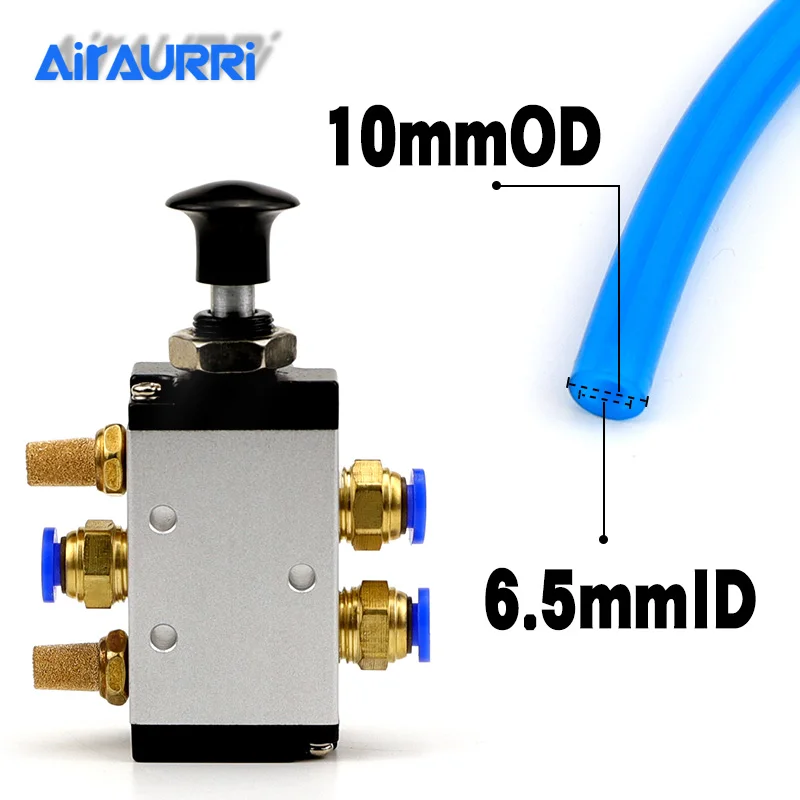 Ручной клапан управления 4R210-08 ручной рычаг изменения управляемый пневматический ручной глушитель 4 мм 6 мм 8 мм 10 мм 12 мм быстрая установка - Цвет: 10MM Fittings
