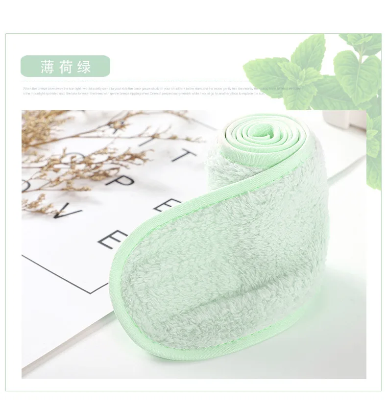 Eyelashes Extension Spa Facial Headband Make Up Wrap Head Terry Cloth Headband Stretch Towel with Magic Tape Makeup Hairband