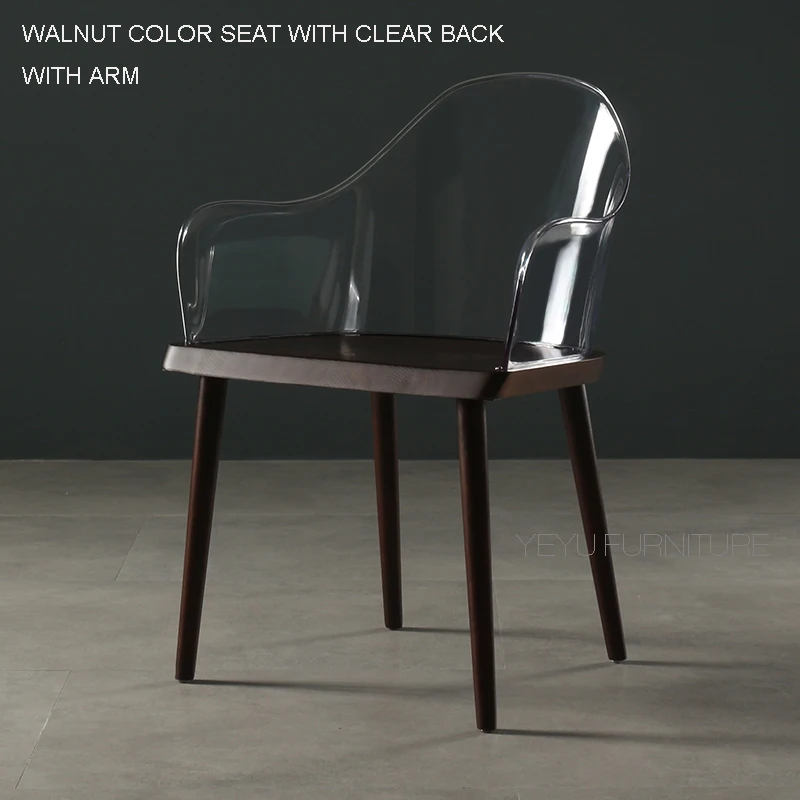 walnut clear arm chair