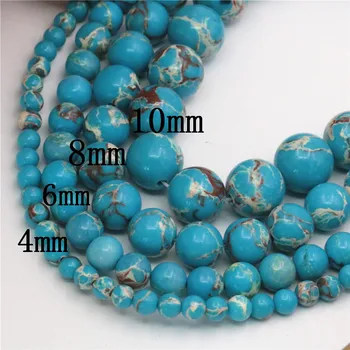 

Chalcedony Turquoised Stone Necklace Bracelet Round Beads Semi-precious Loose DIY Beads Flower Rainbow Jewelry Making 6 8 10mm