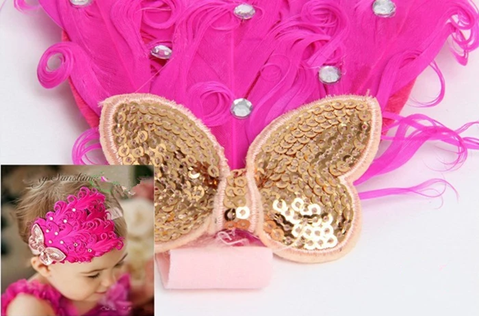 Детская эластичная повязка на голову с перьями|gift bags for food|headband babyheadband flower |