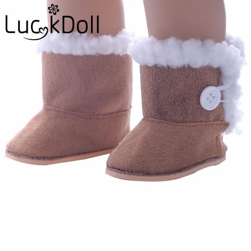 LUCKDOLL зимние сапоги подходят 18 дюймов Американский 43 см Кукла одежда аксессуары, игрушки для девочек, поколение, подарок на день рождения