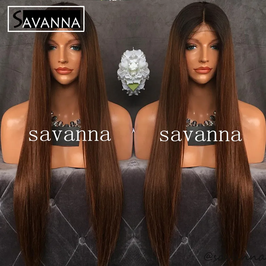 

8A Brazilian Virgin Ombre Glueless Full Lace Wigs 130Density Top Quality Lace Front Human Hair Wig For Black Women With Babyhair