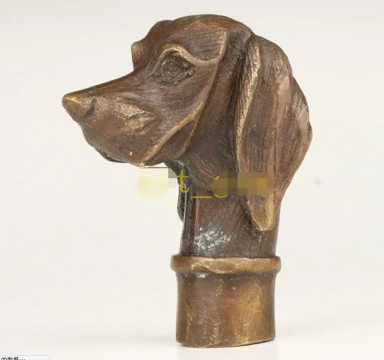 100 bronze Asian Vintage Brass Casting Dog Cane Walking Stick Head