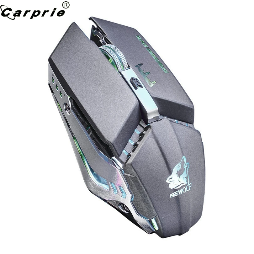 

2.4GHz Wireless Mouse Mute Rechargeable Mouse 7 Color LED Backlit 1600DPI Optical Gaming Mechanical Mice for PC Laptop 90214