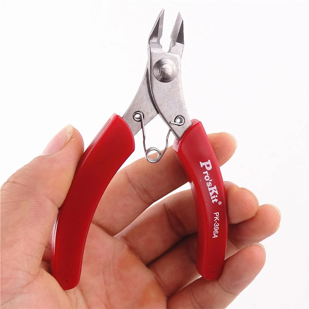 1PK 396A Pro'sKit нержавеющая сталь диагональные режущие плоскогубцы с красной ручкой