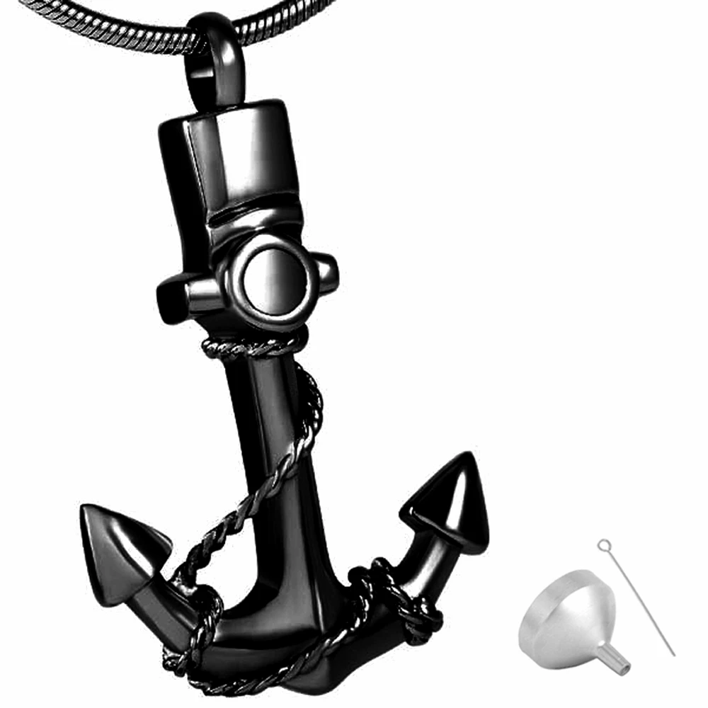 

MJD8201 Stainless Steel Cremation Jewelry Ash Urn Pendant Necklace Black Plated