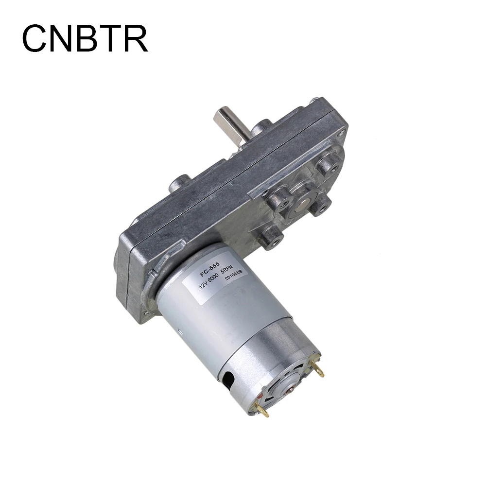 CNBTR Электрический высокий крутящий момент квадратный редуктор Мотор DC 12V 5RPM серебристый металл