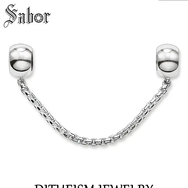 

female DIY Beads Safety Chain Classic 2019 Fashion Silver Jewelry Gift Women Men Boy Girl Fit Bracelets Necklace mens