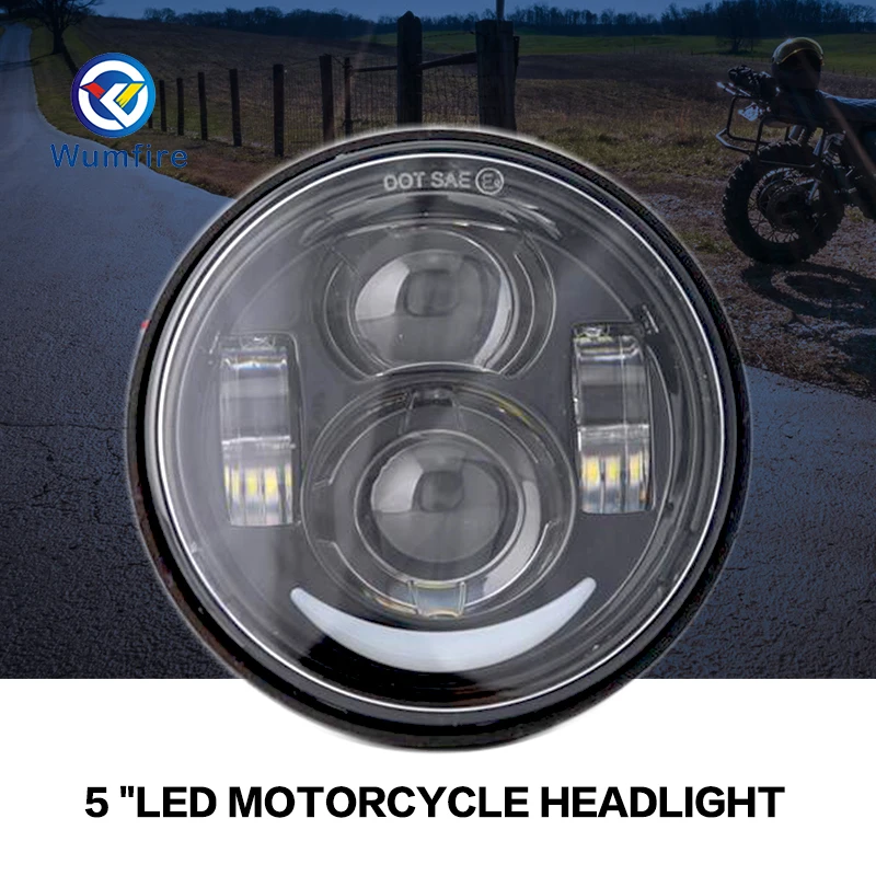 Фара светодиодная для мотоцикла 5 дюймов 2 шт.|daymaker headlight|daymaker fat bobdaymaker harley |