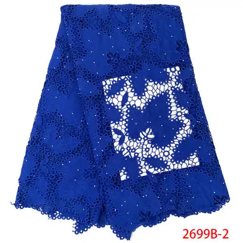 

2019 Cheap High Quality Embroidery Stones Cord Lace Guipure Blue Soft Lace Fabrics QF2699B-2