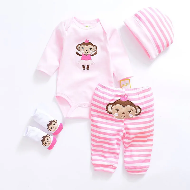 

2018 Kiddiezoom Baby Clothing Sets Newborn Baby Girl Clothes 100% Cotton Long Sleeve Cute O-neck Unisex Infant Boy Clothing Sets