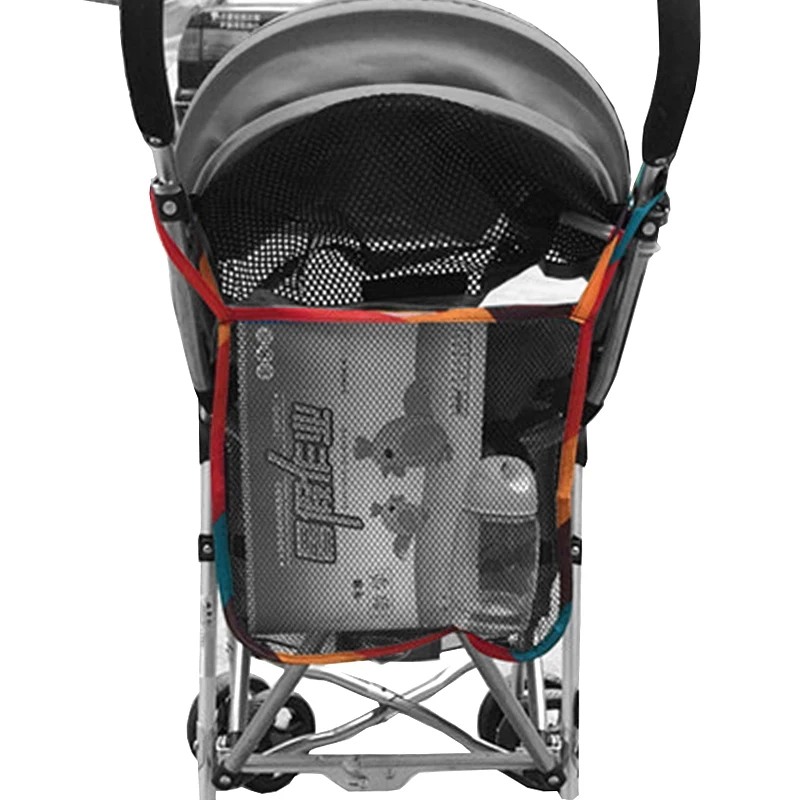 

Baby Hanging Bag Stroller Organizer Mesh Storage Bag Stroller Accessories Large Capacity Mummy Diaper Bag 30x30 cm