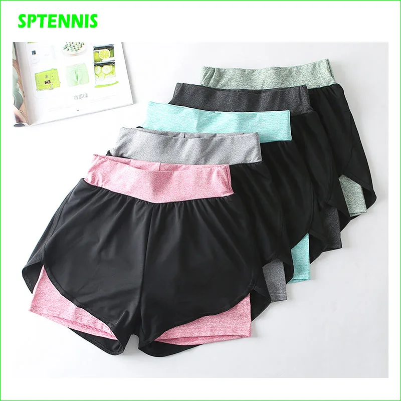Женские шорты для фитнеса йоги тенниса 2 в 1 спортивные дышащие бега|womens tennis