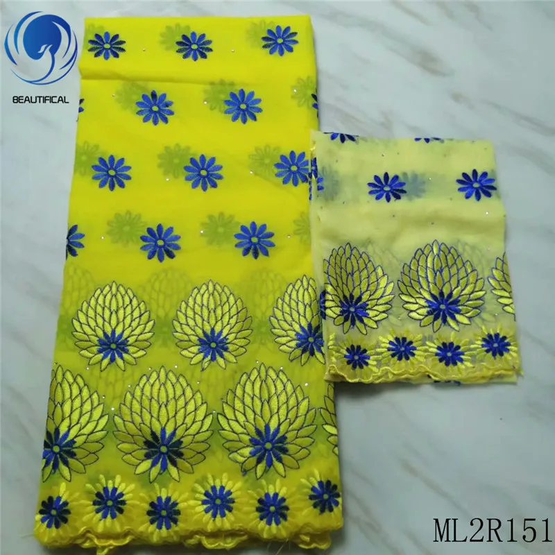 

BEAUTIFICAL 2019 Voile Lace Swiss Fabric Afrcian Lace Fabrics 7yards/Lot Yellow ML2R151