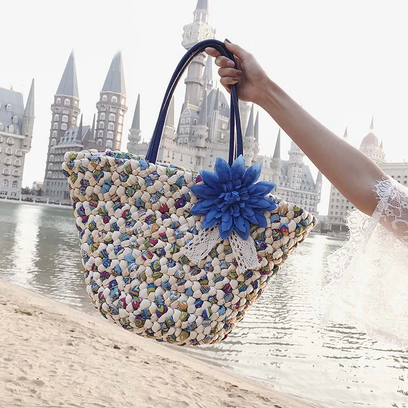 2018 New Handmade Kintted Beach Handbags Rattan Bag Flowers Straw Bags Women's Travel Bags Shoulder bag For Girls 107 2018 New Handmade Kintted Beach Handbags Rattan Bag Flowers Straw Bags Women's Travel Bags Shoulder bag For Girls 107