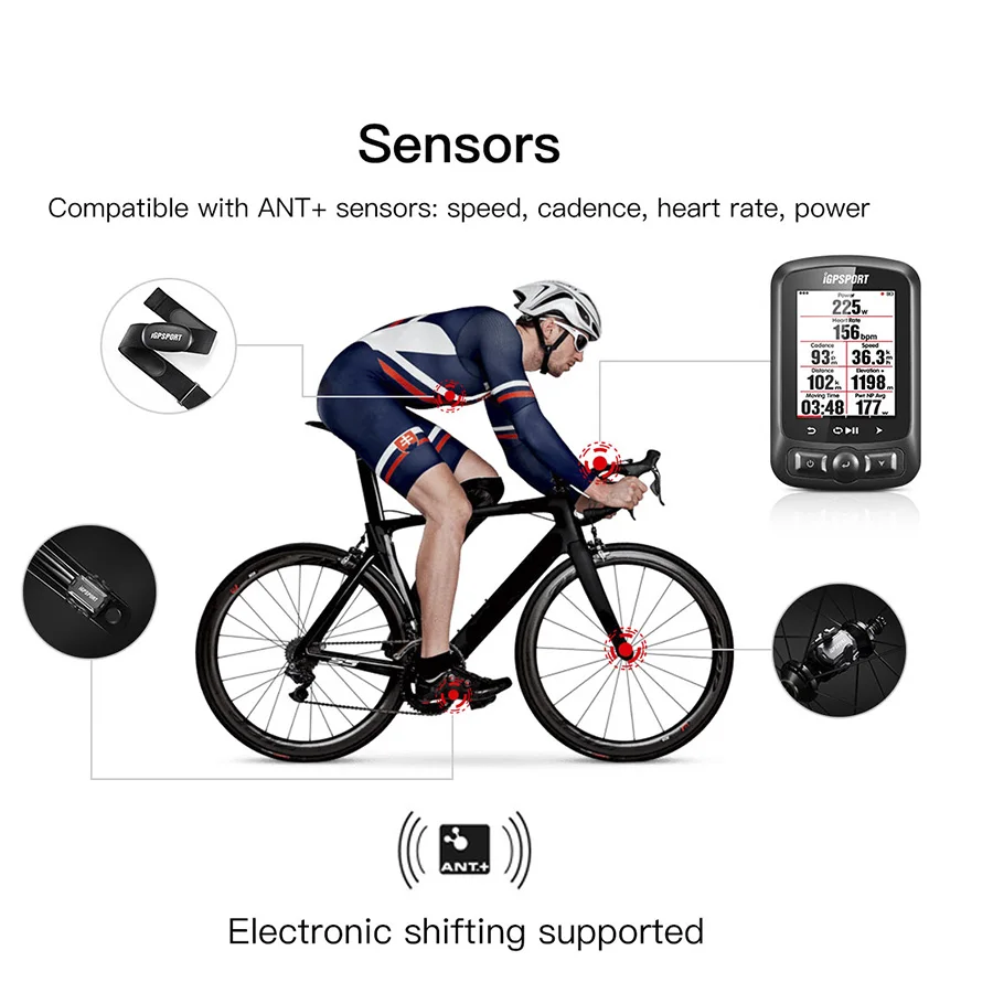 I gps порт ANT + IGS618 велосипедный Bluetooth беспроводной секундомер Спидометр