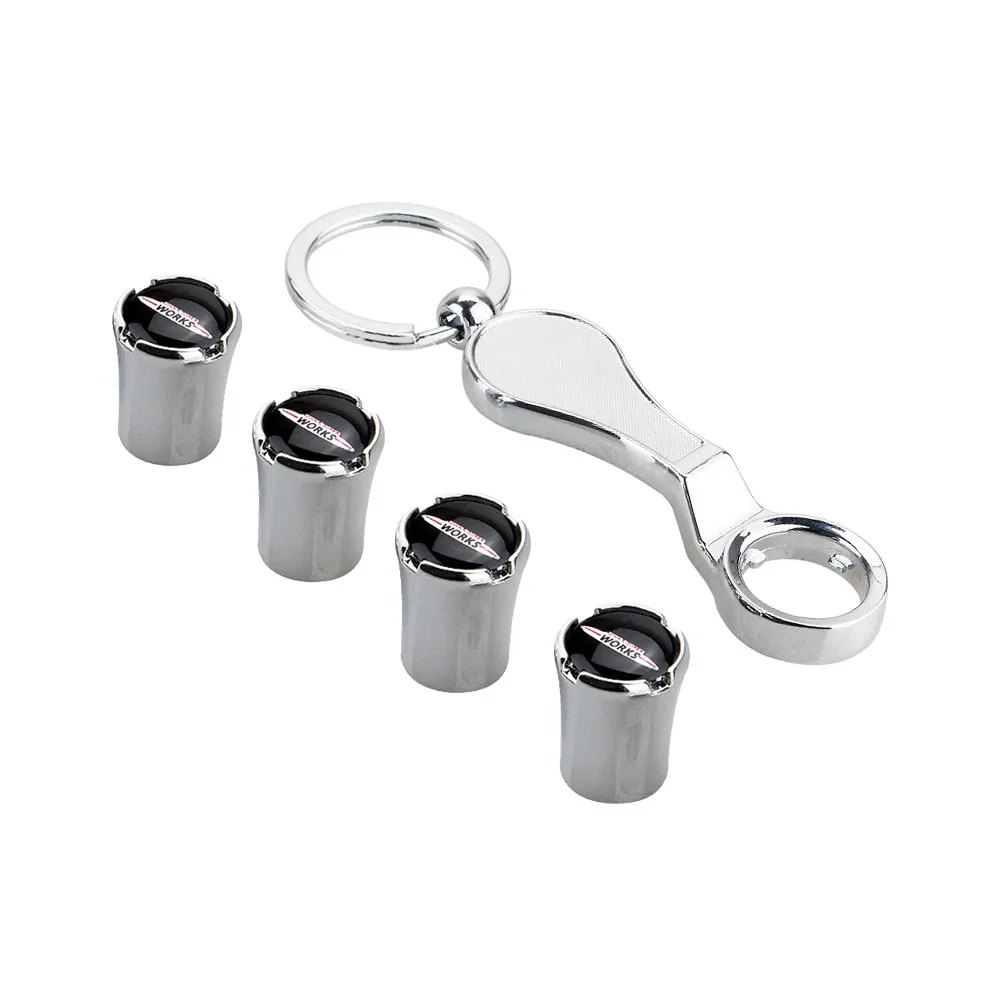 

For MINI Cooper R50 R52 R53 R55 R56 R57 R58 R59 R60 R61 R62 F55 F56 Car Wheel Tire Valve Stems Caps Cover With Wrench Keychain