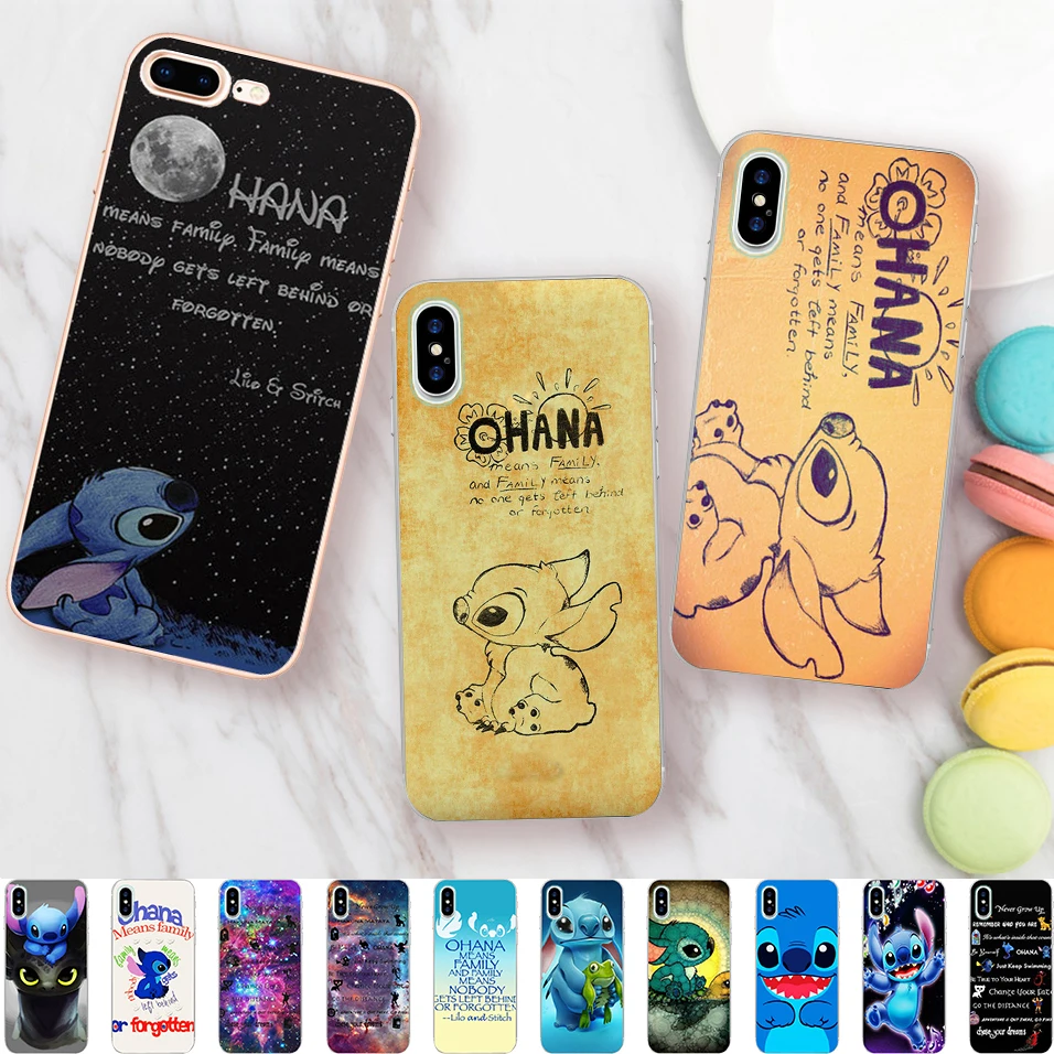 

Lilo Stitch Ohana Quotes Case for iPhone X 5 S 5S XR XS Max 6 6S 7 8 Plus Cover Capas Soft Silicone Phone Fundas Capinha Coque