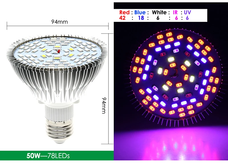 BEYLSION AC85-265V светодиодный светильник для выращивания 28 Вт 30 Вт 50 Вт 80 Вт PAR38, лампа полного спектра для выращивания в помещении, для теплицы, для выращивания растений, светодиодный светильник