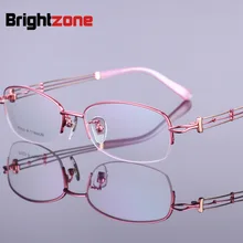 Летнее платье с повязкой на картина богиня Фонд Мода Чистый Титан Для женщин половинная оправа для очков, при близорукости чистый Титан очки 929