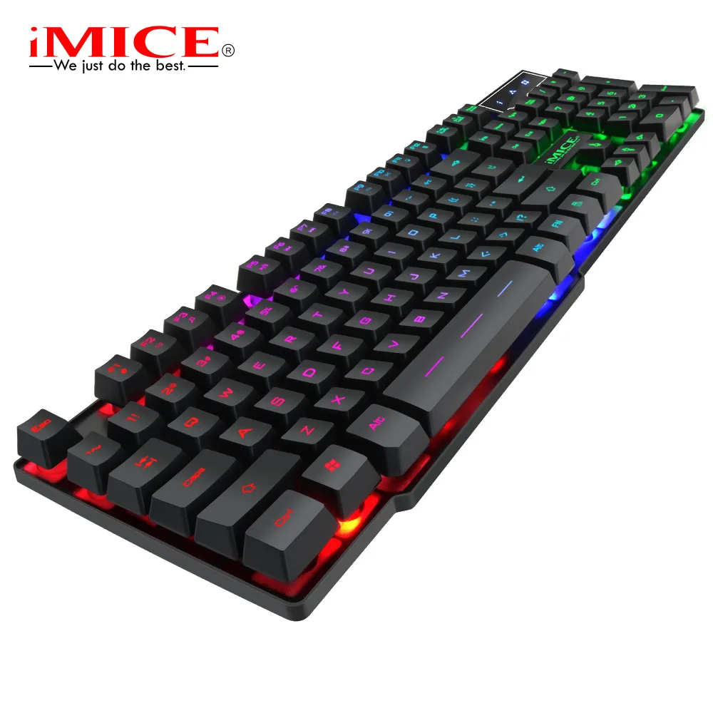 IMice игровая клавиатура 104 клавишные колпачки с RGB подсветкой механическая клавиатура игровая клавиатура с RU стикером для ПК ноутбука компьютера