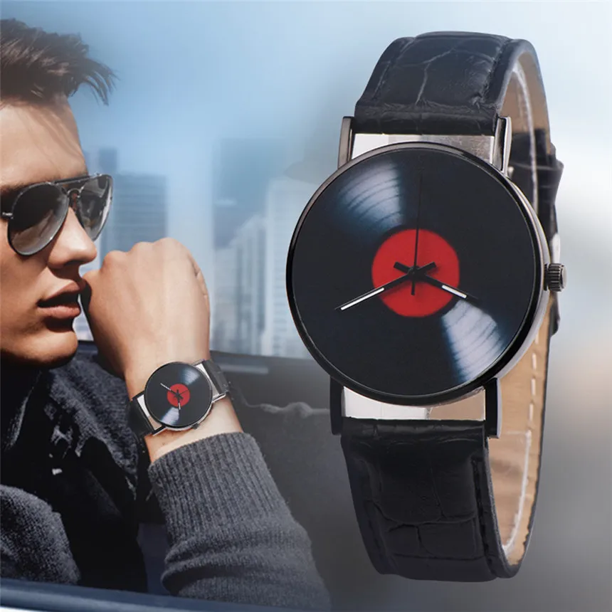 

Fashion Quartz Wrist Watch Women Men Couple Watches Fashion Casual Design Analog Alloy Retro Creative Vinyl Records CD #E
