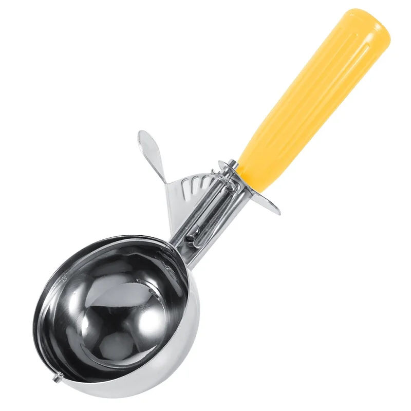 Нержавеющая сталь фруктовое мороженое пюре ложка для картофеля ложка для мороженого мячи для мяса рисовые шарики с пластиковой ручкой кухонные аксессуары - Цвет: 55mm