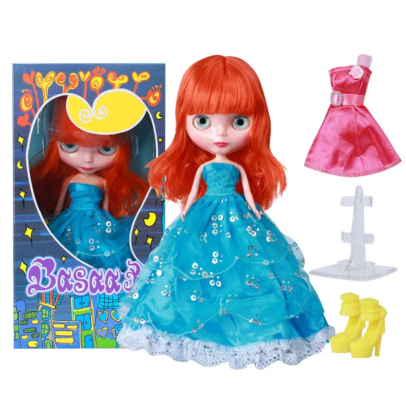 30 см Blyth набор кукол BJD, набор кукол с одеждой для девочек, подарок 1/6 игрушки BJD для девочек, модная DIY кукла - Цвет: Red Random Clothes