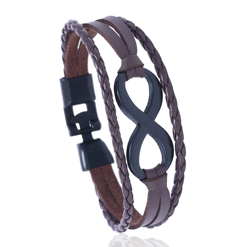 Персональный модный кожаный браслет для женщин и мужчин, кожаные браслеты, панк-веревка, цепочка для музыкальных фанатов, уникальный браслет для мужчин - Окраска металла: DK1672