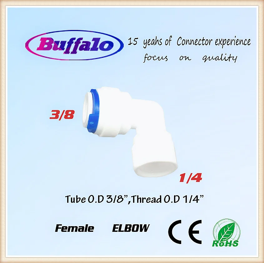 

500PCS 1/4" Female Threaded to 3/8" Push Fit Tube Elbow Quick Connect for RO Water Connector Fittings pipe fittings