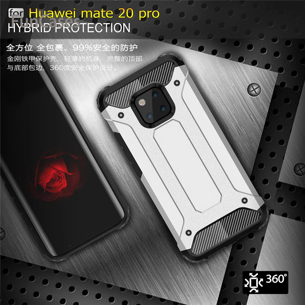 Чехол для huawei mate 20 Lite Pro роскошный жесткий прочный чехол Hybrid Броня силикон тонкий