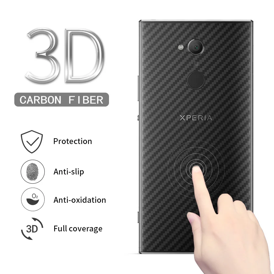 

WOLFPSYCH Soft Back Cover Screen Protector for Sony Xperia XA XA1 XA2 Ultra 3D Carbon Fiber Protective Film Sticker