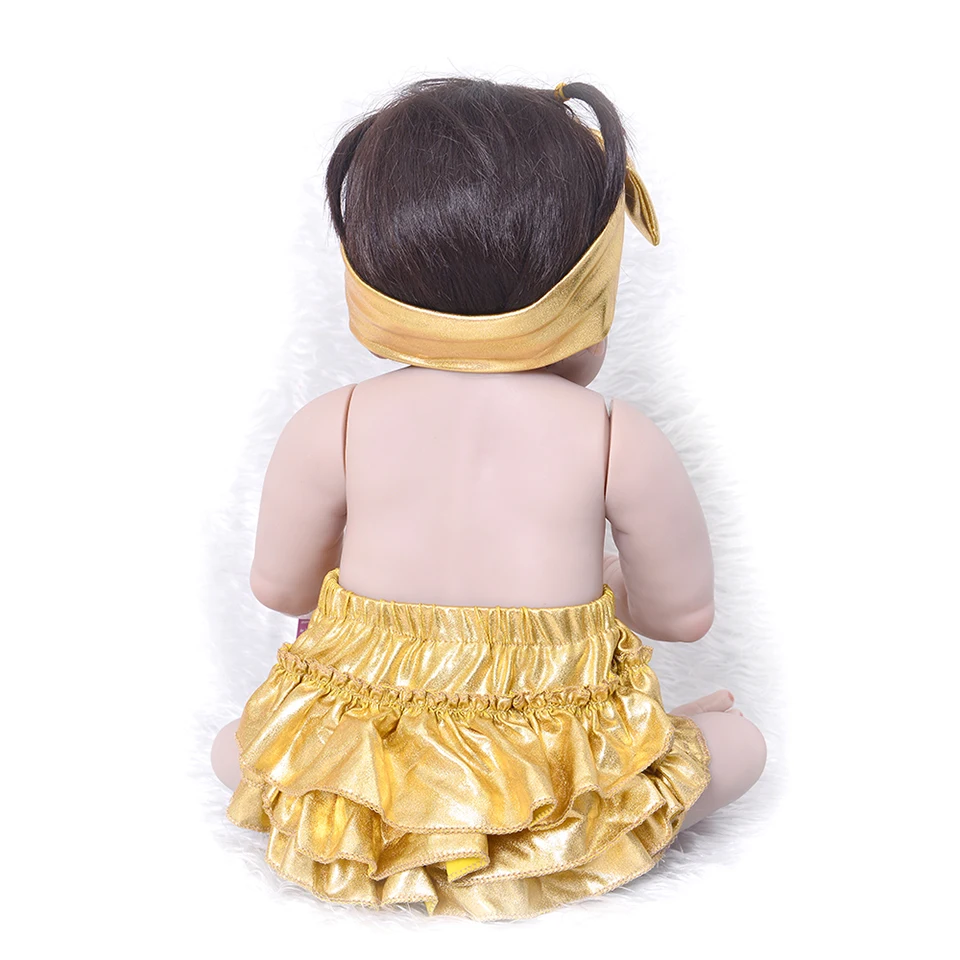 Оригинальная кукла bebe reborn corpo de silicone inteiro 57 см полностью виниловая силиконовая