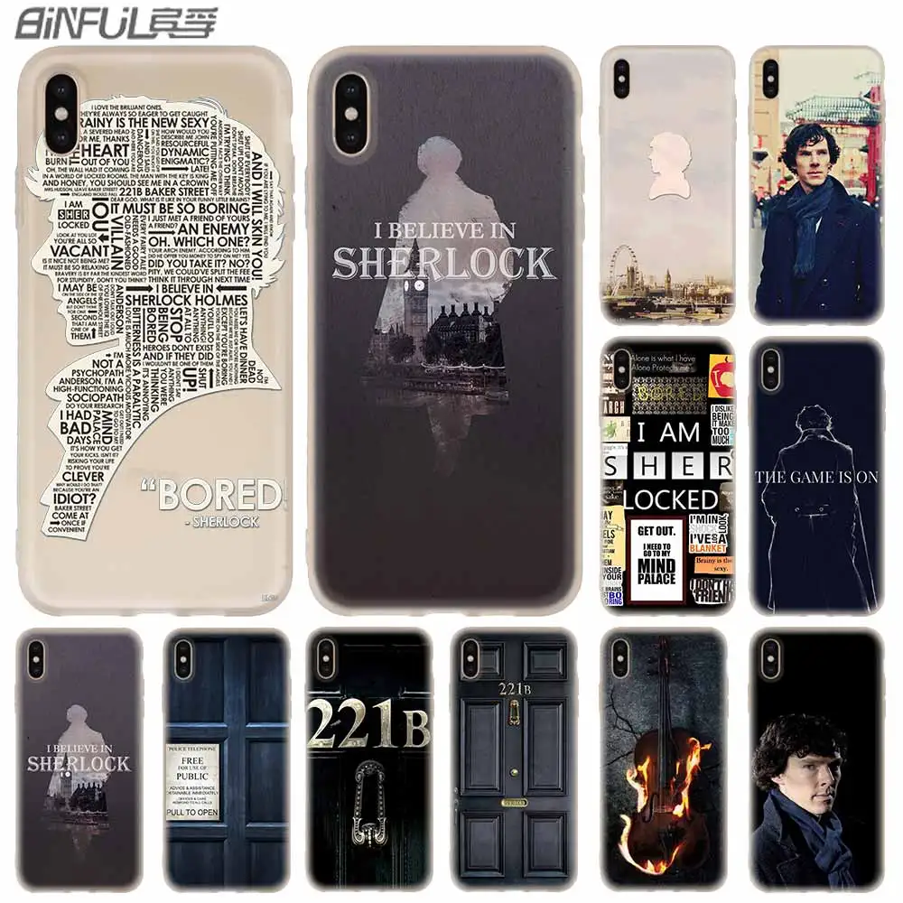 

Cases Silicone soft Cover for iPhone 11 Pro X XS Max XR 6 6S 7 8 Plus 5 4S SE Sherlock Holmes