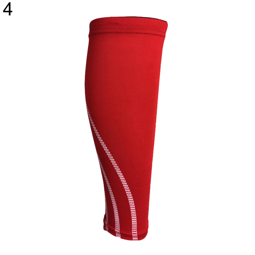 1 шт. унисекс компрессионный рукав для ног спортивный бег Футбол поддержка икр скоба - Цвет: Красный