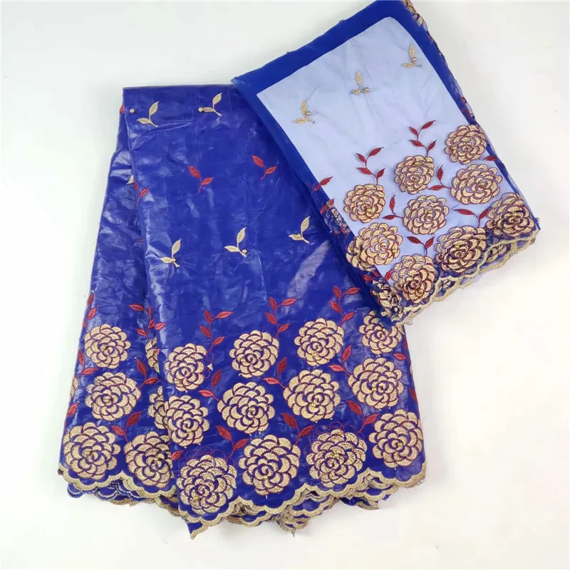 

High quality Latest 2018 African Embroidered Bazin riche lace fabric similar getzner fabric for Party Dress WH092111