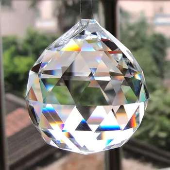 

1Pcs/lot 50mm Ball Prism Chandelier Crystal Faceted Glass Crystal with Copper triangle buckle