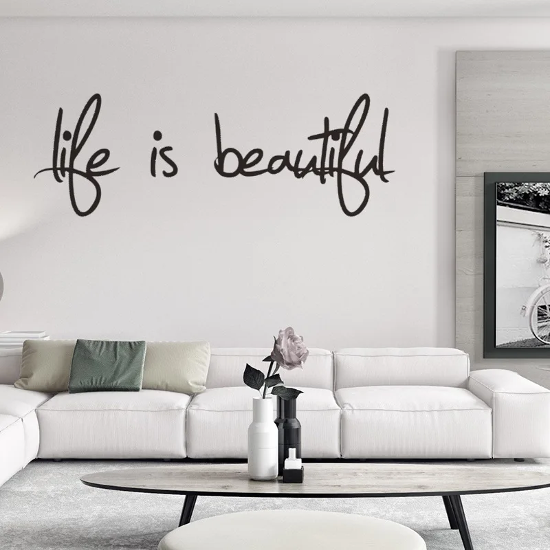 Наклейка на стену с надписью Life Is Beautiful|Наклейки стену| |