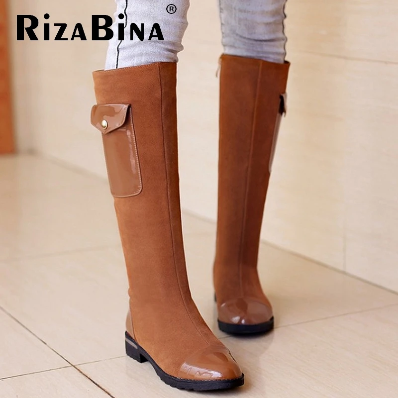 

Free shipping over knee natural real genuine leather high heel boots women snow long warm shoes R5124 EUR size 33-40