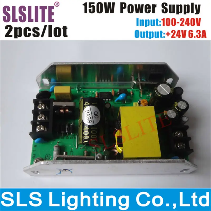 

2pcs/lot power supply 150w input 100~240v output 24v for 54pcs led par can Stage Disco DJ Party Lighting Accessories & Parts
