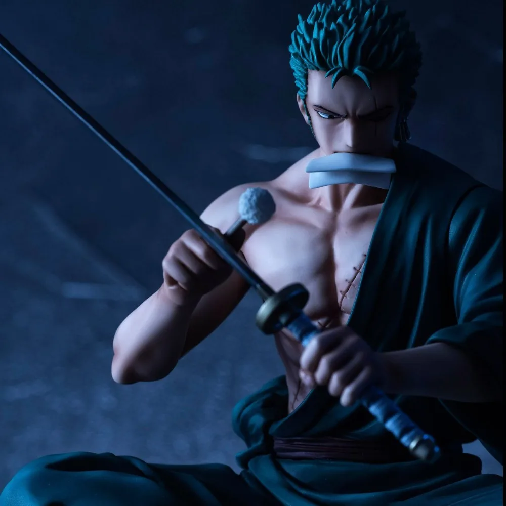 Японское аниме One Piece P.O.P Zoro seating Ver. ПВХ 13 см фигурку подарок Коллекционная модель