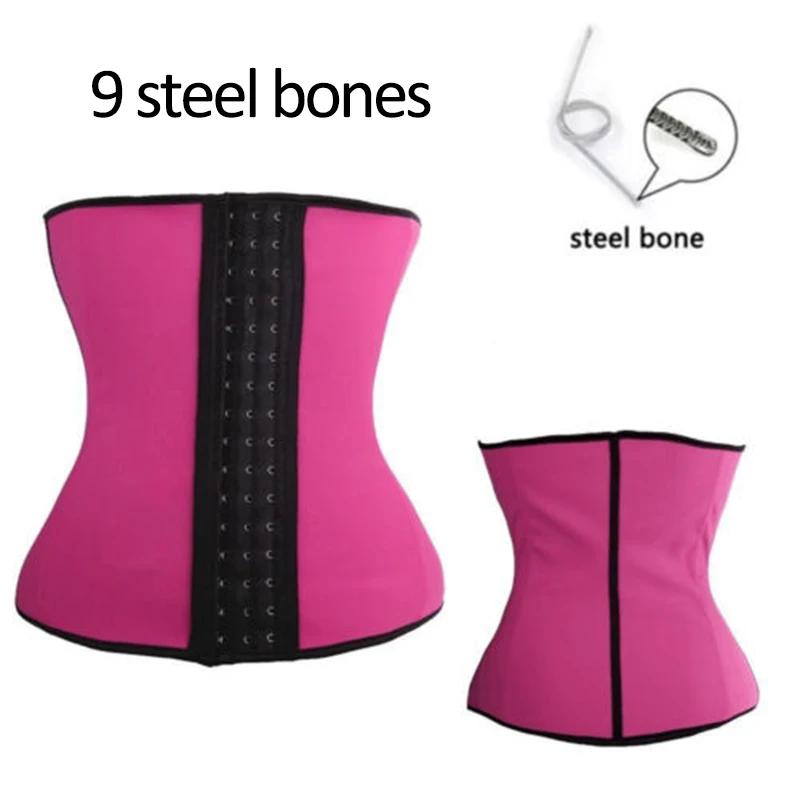 Slimbabe Latex Waist Trainer Corsets 9 Steel Boned Hot body Shapers XS-6XL Tummy Control Belts Waist Cincher Girdles Workout