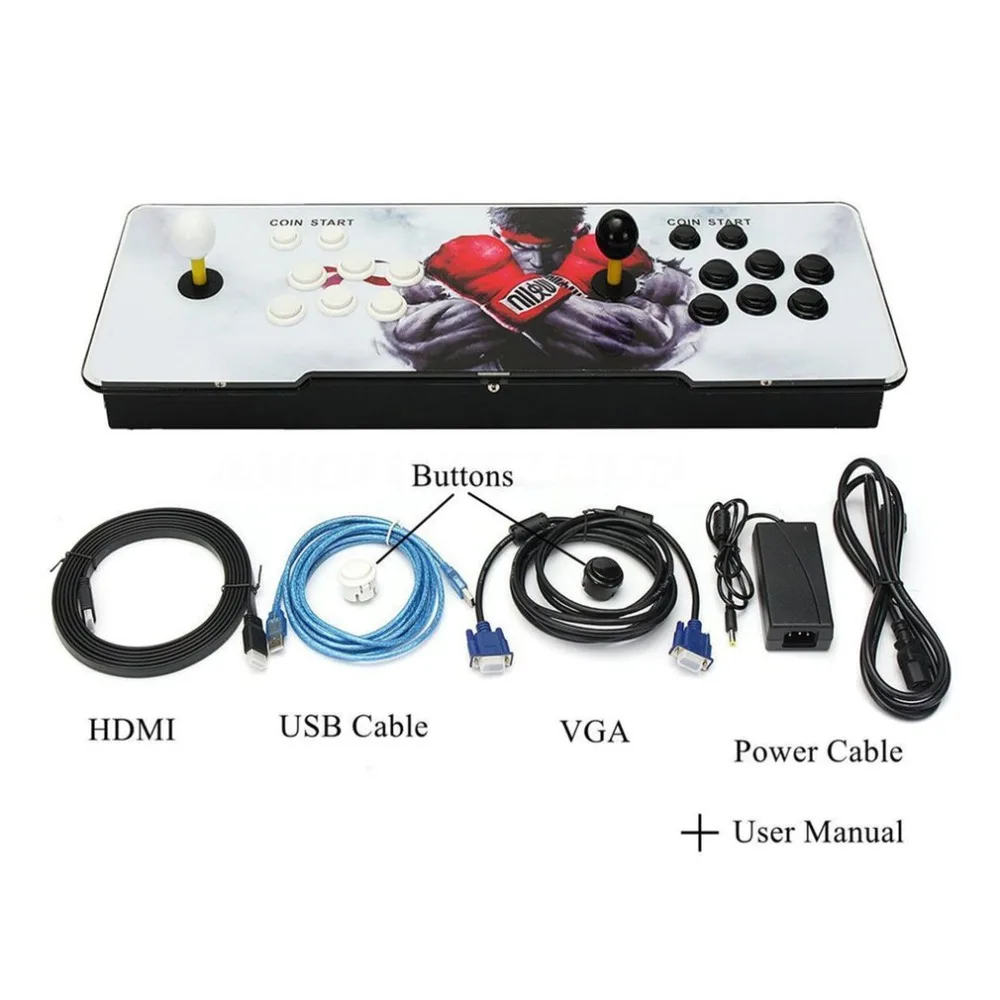 875 In 1 Design Home Multiplayer Arcade Game Console Controller Kit Set Double Joystick Console for TV & Monitor Best Gift