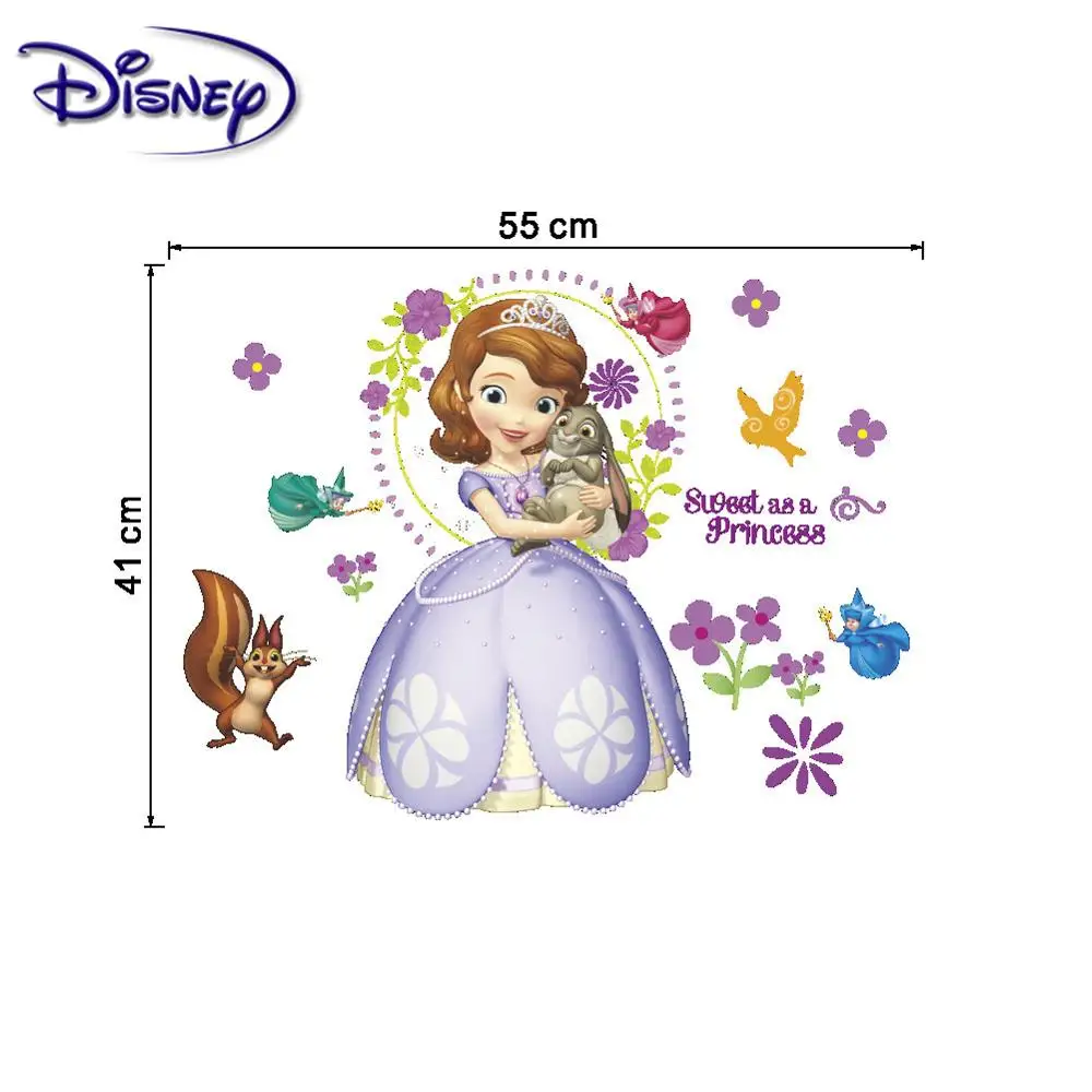 Disney Sophia украшение принцессы стикер Детская комната мультяшное украшение снимающиеся наклейки