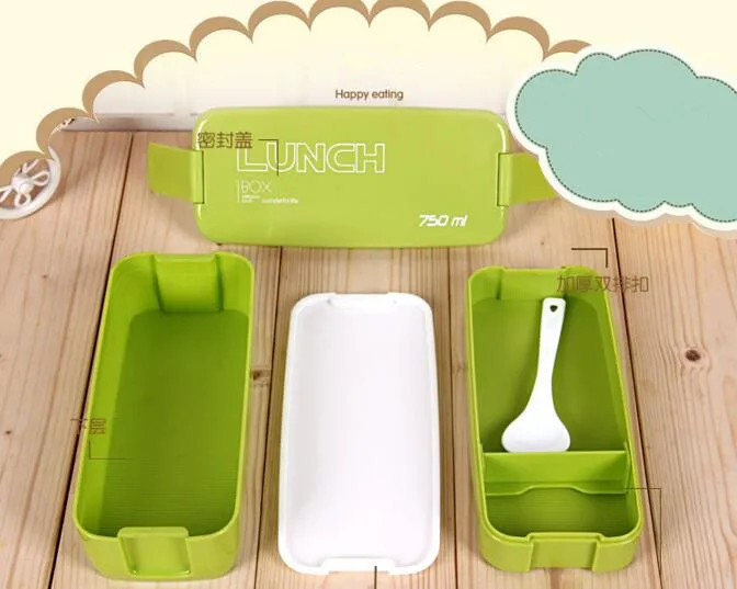750 мл двухслойный портативный микроволновый Ланч бокс Bento коробки конфетных